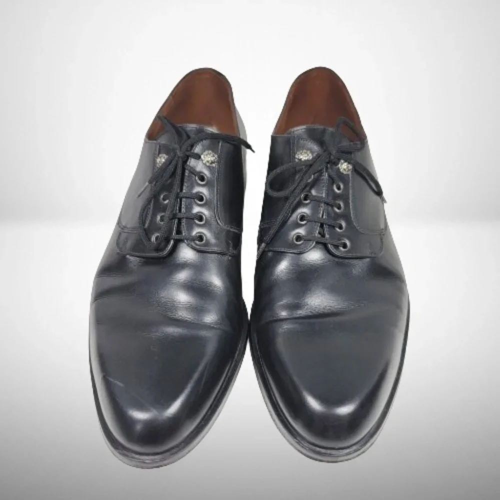 VERSACE CLASSIC V2 CABAL1 BLACK LEATHER LACE-UP MEN'S DRESS SHOES - SIZE: 9 - Picture 2 of 13